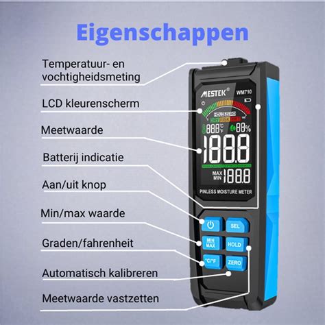 materiaal vochtmeter|vochtmeter voor muren.